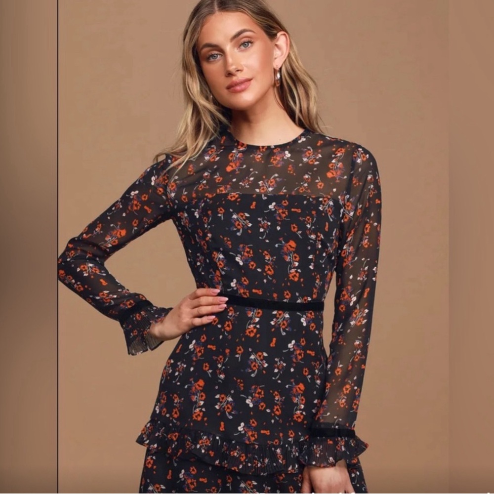 Lulu’s | Floral Long-sleeve Mini Dress